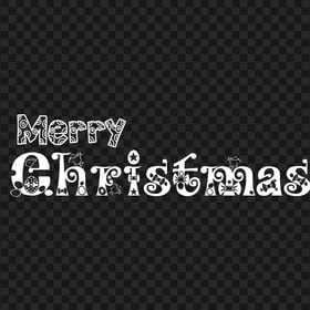 HD White Merry Christmas Text Illustration PNG