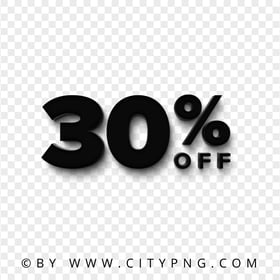 HD 30 Percent OFF Discount Black Text Logo Sign PNG