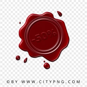 HD 50 Percent Discount Wax Stamp Seal PNG