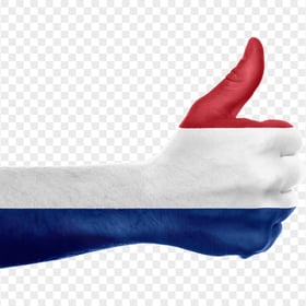PNG Thumbs Up Painted With Netherlands Flag
