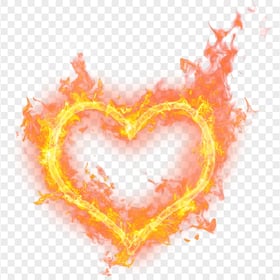 Flamed Outline Heart Fire Border Broken Love