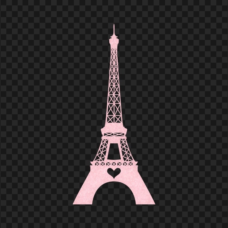HD Pink Glitter Eiffel Tower Transparent Background