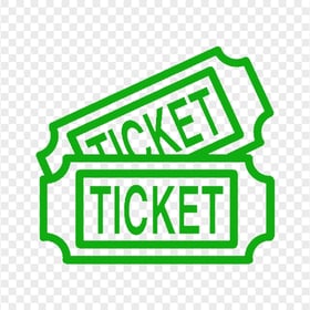 Green Outline Ticket Pass Icon Image PNG