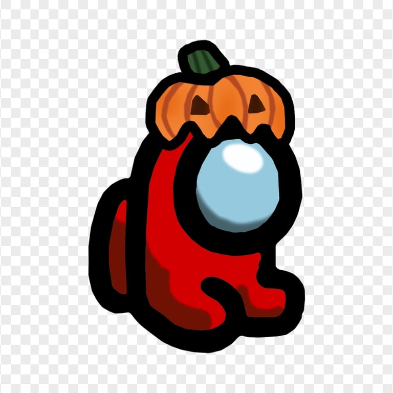 HD Red Among Us Mini Crewmate Character Baby Pumpkin Hat PNG