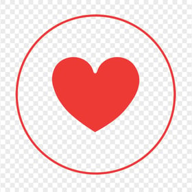HD Flat Red Heart Icon Circle Line PNG