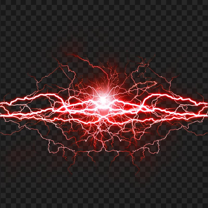 HD Red Thunder Lighting Effect PNG