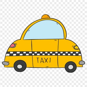 FREE Yellow Clipart Cartoon Cab Taxi Car Auto PNG