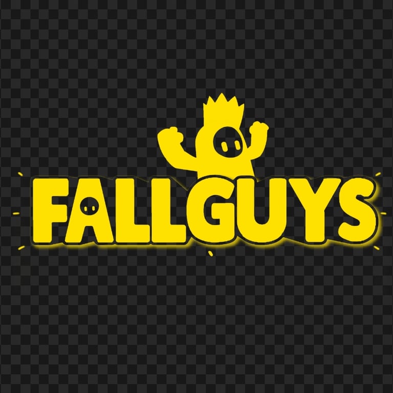 HD Fall Guys Yellow Logo With Character PNG