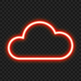 Red Light Neon Cloud Icon PNG