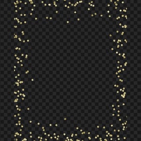 HD Gold Glitter Confetti Frame PNG