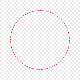 Circle Red Dashed Border FREE PNG