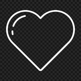 HD Love White Line Heart Icon PNG
