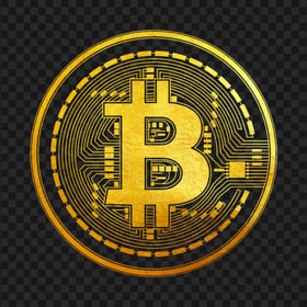 HD Gold Bitcoin Crypto Blockchain Coin Icon PNG