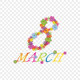8 March Flowers Colors Clipart