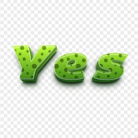 HD Green Yes Word Text Transparent Background