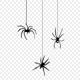 Halloween Three Spiders Black Silhouette PNG IMG