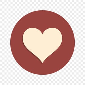 Brown And Beige Round Heart Icon Button HD PNG