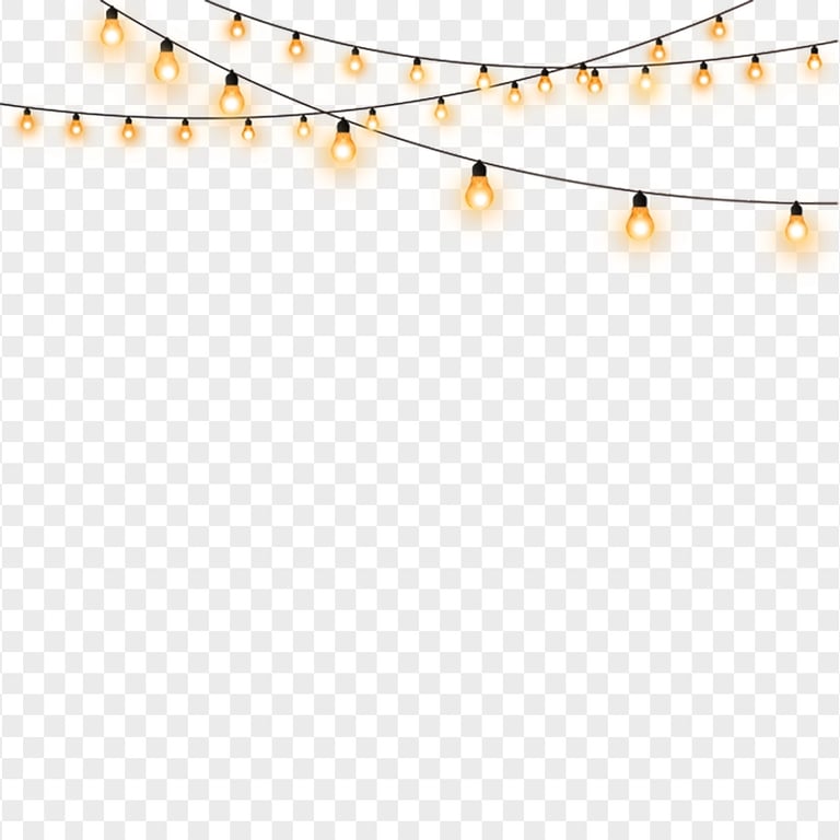Orange Hanging Decorative String Bulb Light PNG