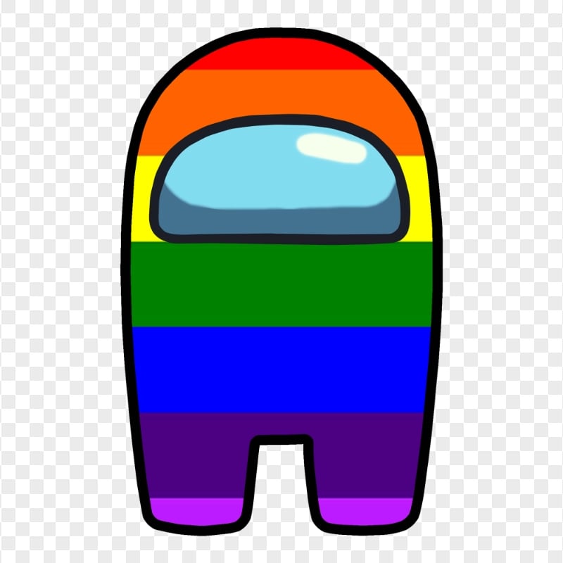 HD Rainbow Imposter Among Us Character PNG
