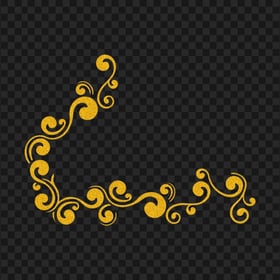 Gold Glitter Decorative Corner Border PNG