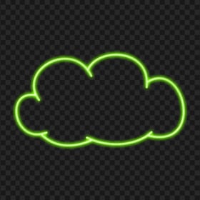 Clipart Green Neon Cloud Icon PNG