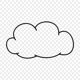 HD Cartoon Outline Black Cloud Icon PNG