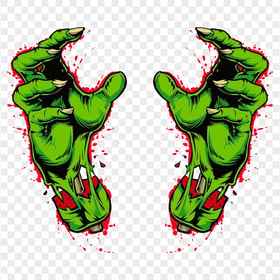 HD Zombie Monster Halloween Green Hands PNG