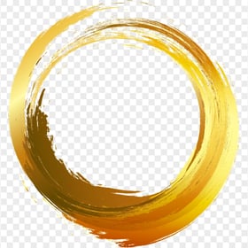 Gold Circle Brush Painting Download PNG