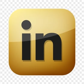 HD Black & Gold Linkedin IN Square Icon PNG