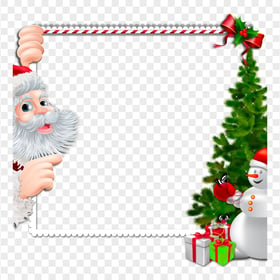 Christmas Santa , Snowman Gifts Frame HD PNG
