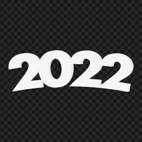 HD 3D White 2022 Text Transparent Background