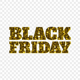 HD Black Friday Text Logo Yellow Golden Glitter PNG