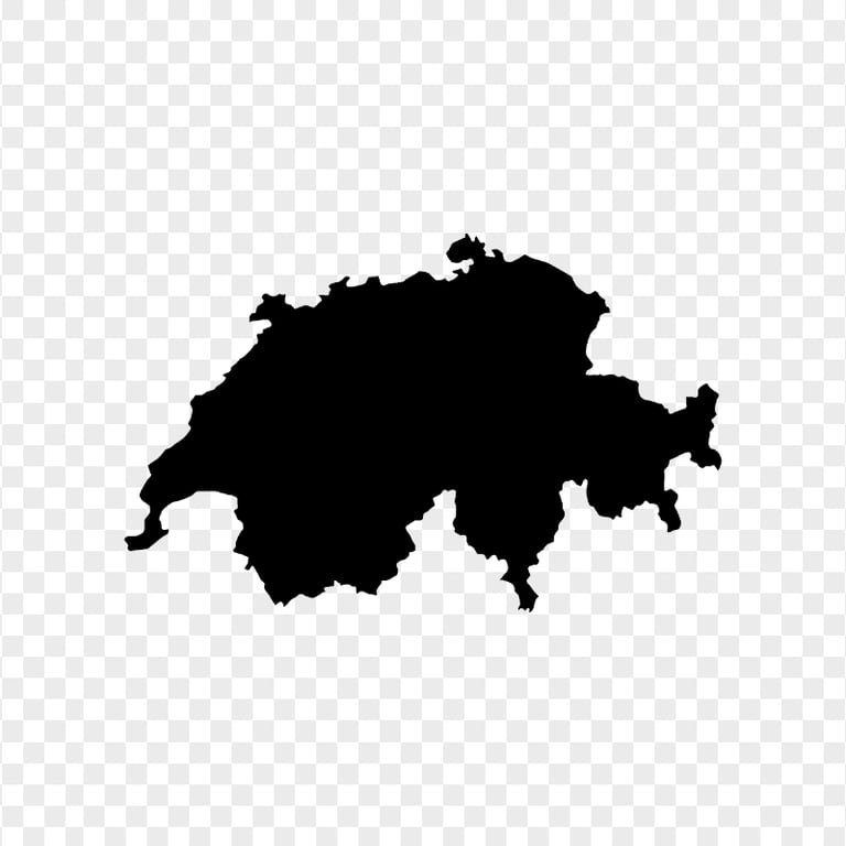 HD Switzerland Swiss Map Black Silhouette PNG