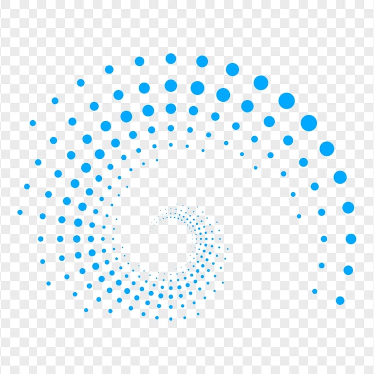 Blue Spiral Halftone Abstract PNG