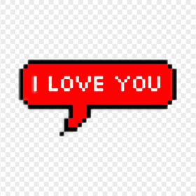HD Outline I Love You Bubble Text Message PNG