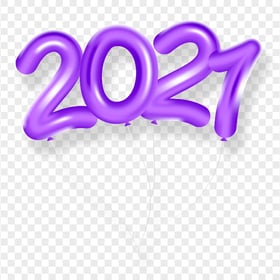 HD Purple 2021 Clipart Text Balloons Flying Logo PNG