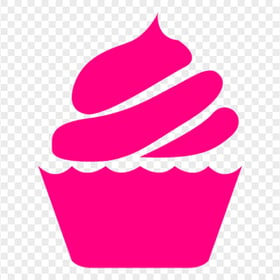 Pink Cupcake Silhouette Icon PNG
