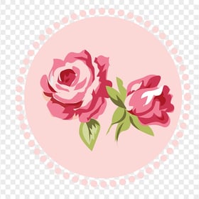 Round Romantic Pink Flower Icon