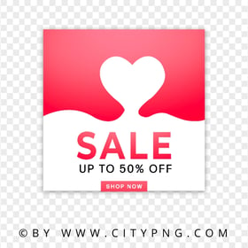 Valentine's Day Sale Discount Vector Design Image PNG