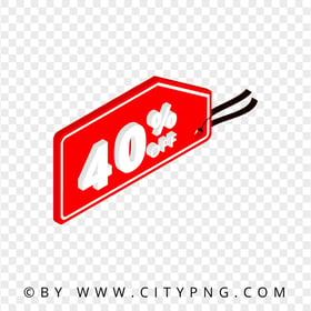 HD PNG 40 Percent Off Red 3D Tag Label Logo