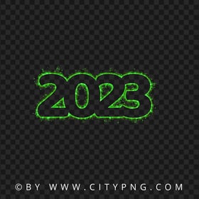Happy New Year Firework 2023 Sparkling Green Text
