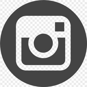 Circle Round Dark Gray Instagram Logo
