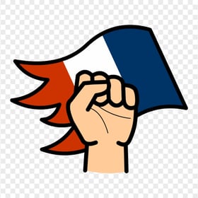 French Revolution Cartoon Hand With France Flag Icon
