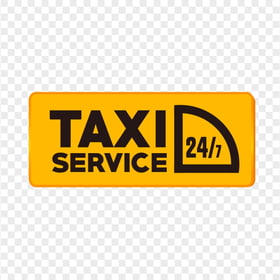 24/7 Taxi Service Logo Banner PNG