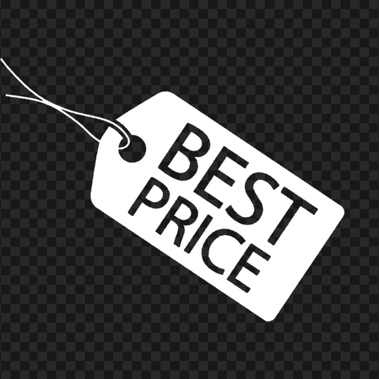 Download White Best Price Tag Icon PNG