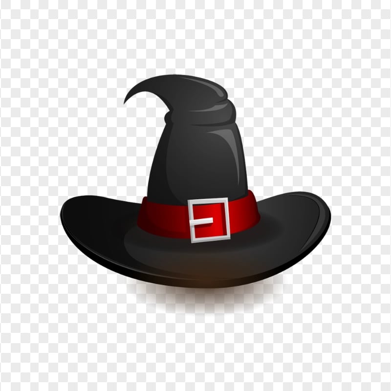 HD Halloween Witch Hat Black & Red Clipart Cartoon PNG