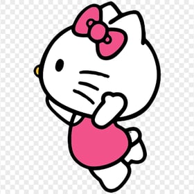 Side View Excited Hello Kitty HD Transparent Background