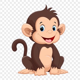 Cartoon Brown And Beige Monkey Character PNG