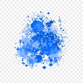 Blue Ink Drop Paint Splash HD Transparent Background