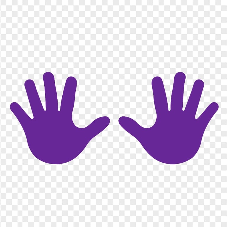 HD Purple Baby Two Hand Print Vector Silhouette PNG